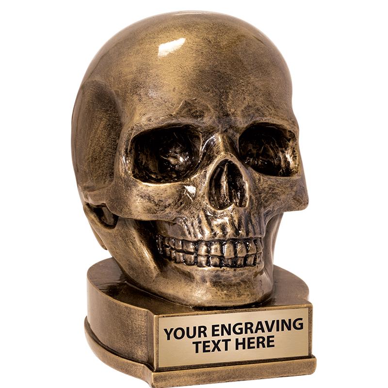 4.25"HALLOWEEN SKULL RESIN GLD
