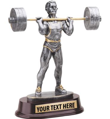 Male Clean And Jerk Weightlifting Sculpture