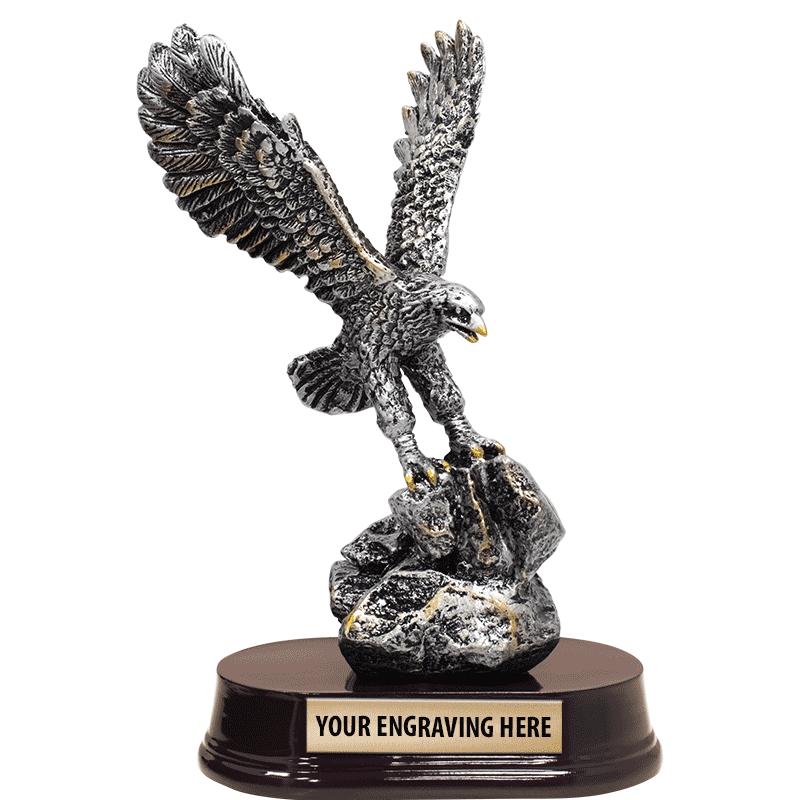 PEWTER FINISH EAGLE ON BASE