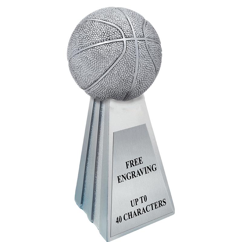 7"METALLIC BASKETBALL SCULPTUR