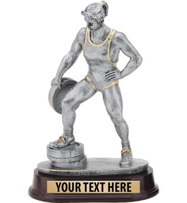 Female One-Arm Weightlifting Sculpture