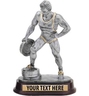 Male One-Arm Weightlifting Sculpture