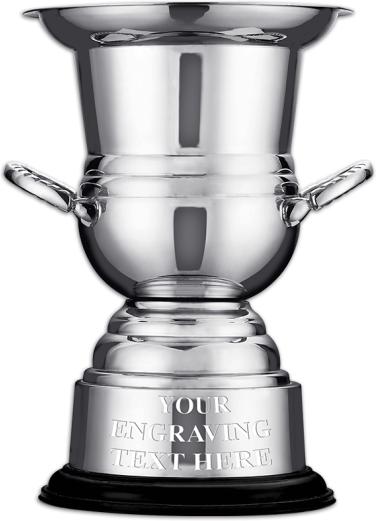 14 inch Silver Wine Cooler Trophy Cup on Black Perpetual Base-30 Small