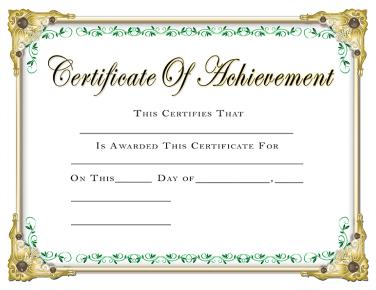 Achievement Certificate