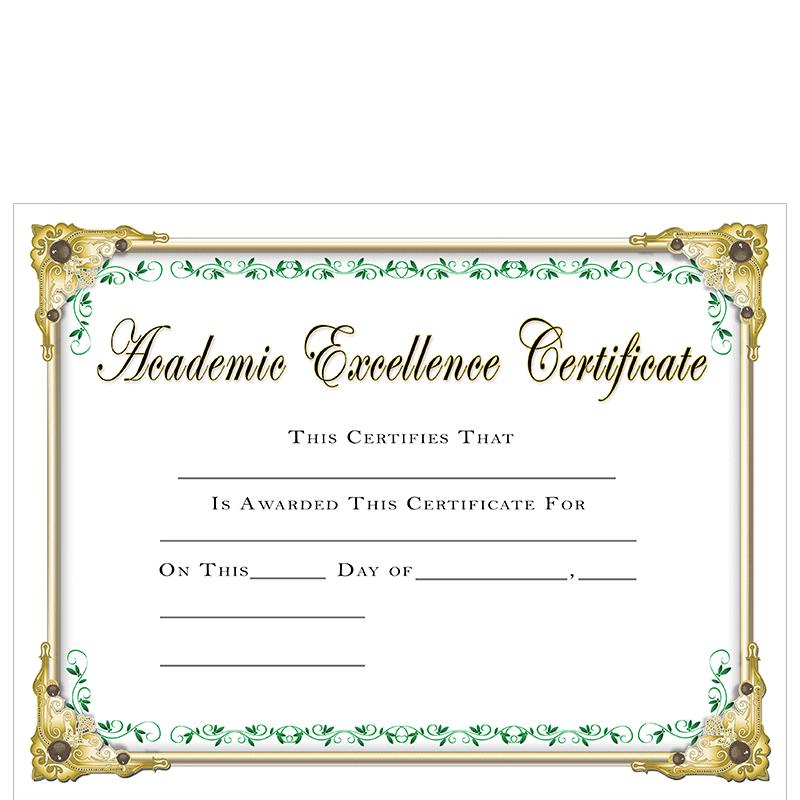 AWRD CERT-ACADEMIC EXCELLENCE