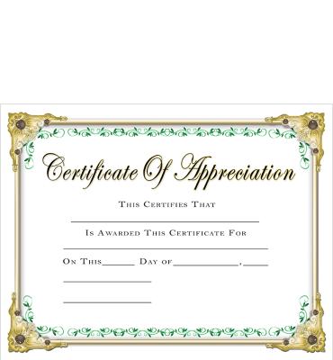 Appreciation Certificate