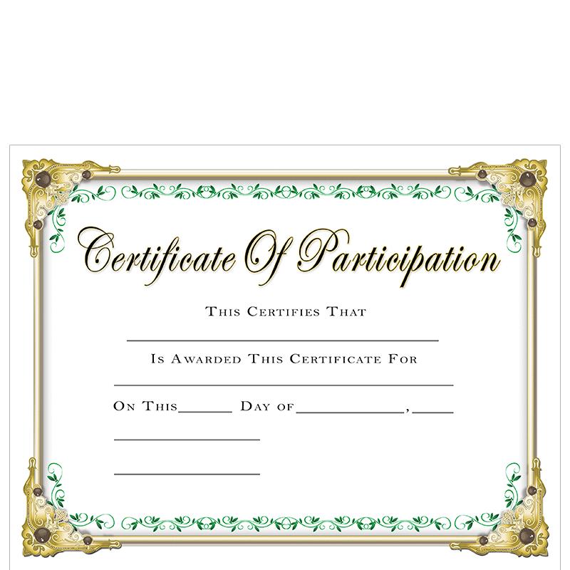 AWARD CERT-PARTICIPATION