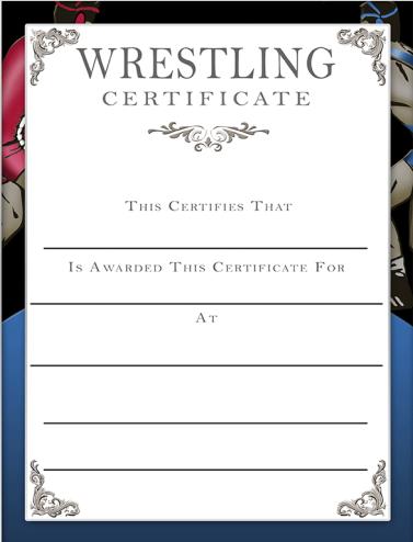 Wrestling Certificate