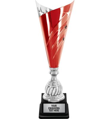 Red And Silver Star Streak Cup Trophy