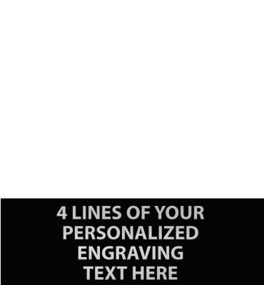 3"W x 1"H Black Flexi Engraving Plate - Silver Text