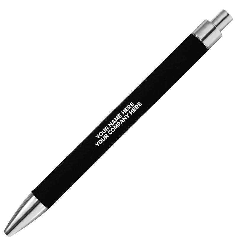 5 5/16" LEATHERETTE PEN BLACK