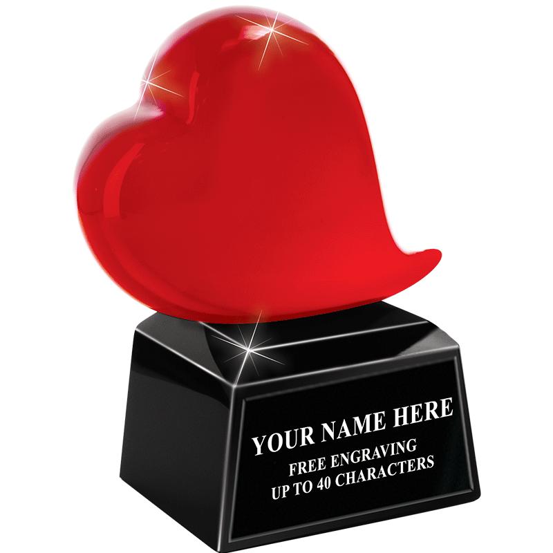 5" RED HEART JEWEL CRYSTAL