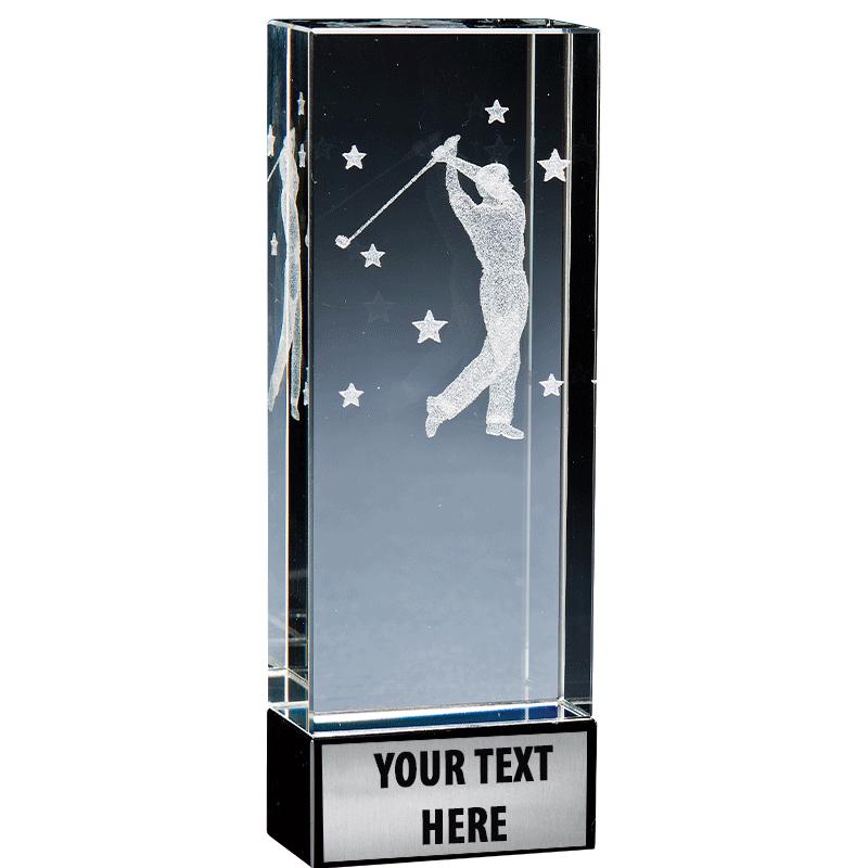 6"GOLF ONYX LASER CUT CRYSTAL