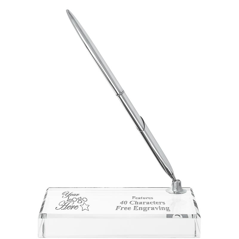 CRYSTAL PAPERWEIGHT PEN SET