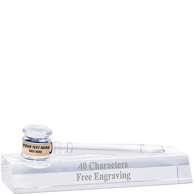 9" ACRYLIC GAVEL WITH BASE