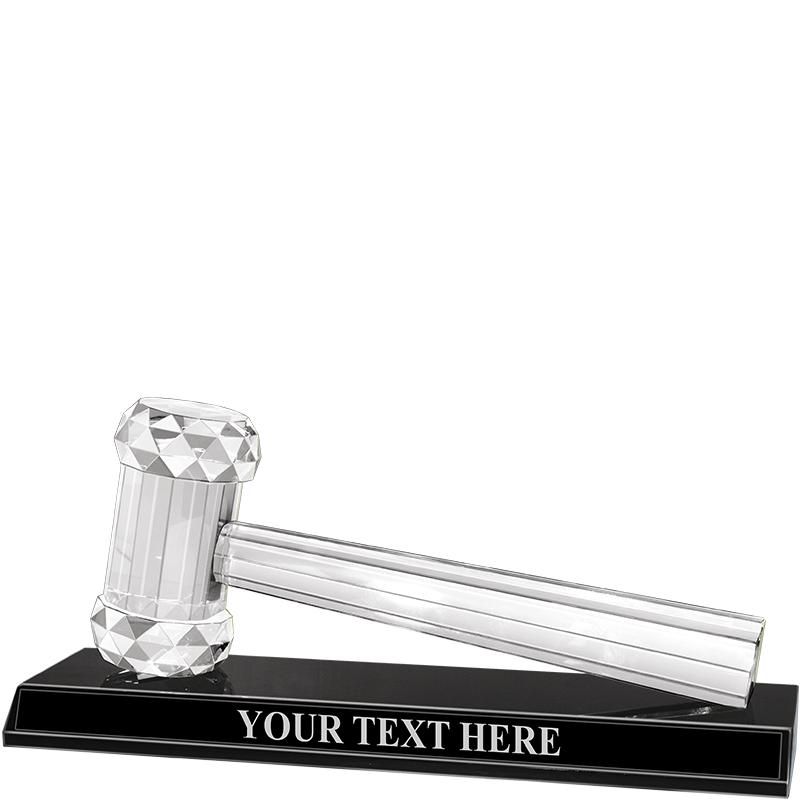 10"CRYSTAL GAVEL WITH BASE