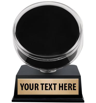 Hockey Puck Holder On Black Contemporary Base