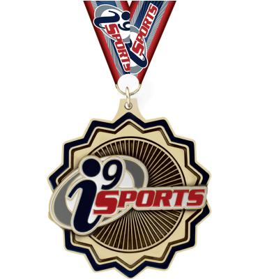 2 3/5" i9 Sports Participation Medal With i9 Ribbon
