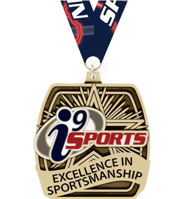 2 1/2" i9 Excellence In Sportsmanship Medal With i9 Ribbon