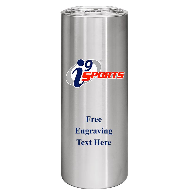 I9 SLIM TUMBLER 20OZ SILVER