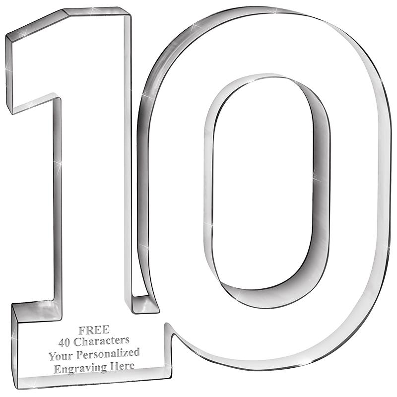 6" 10 YEAR RECOGNITION ACRYLIC