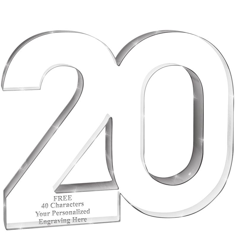 6" 20 YEAR RECOGNITION ACRYLIC