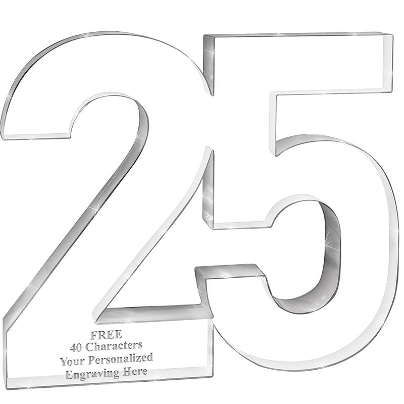 6" 25 YEAR RECOGNITION ACRYLIC