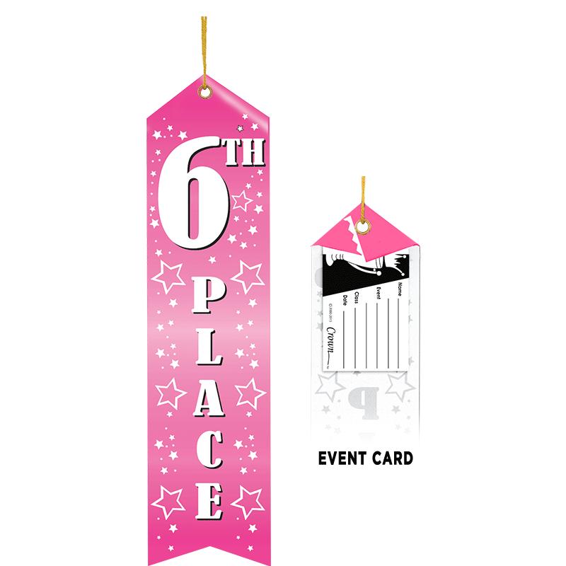 6TH PLACE W/STARS CLR RIBBON