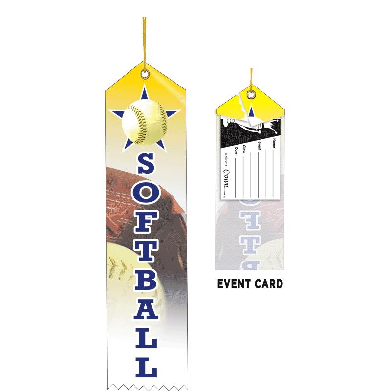 SOFTBALL COLOR SPLASH RIBBON