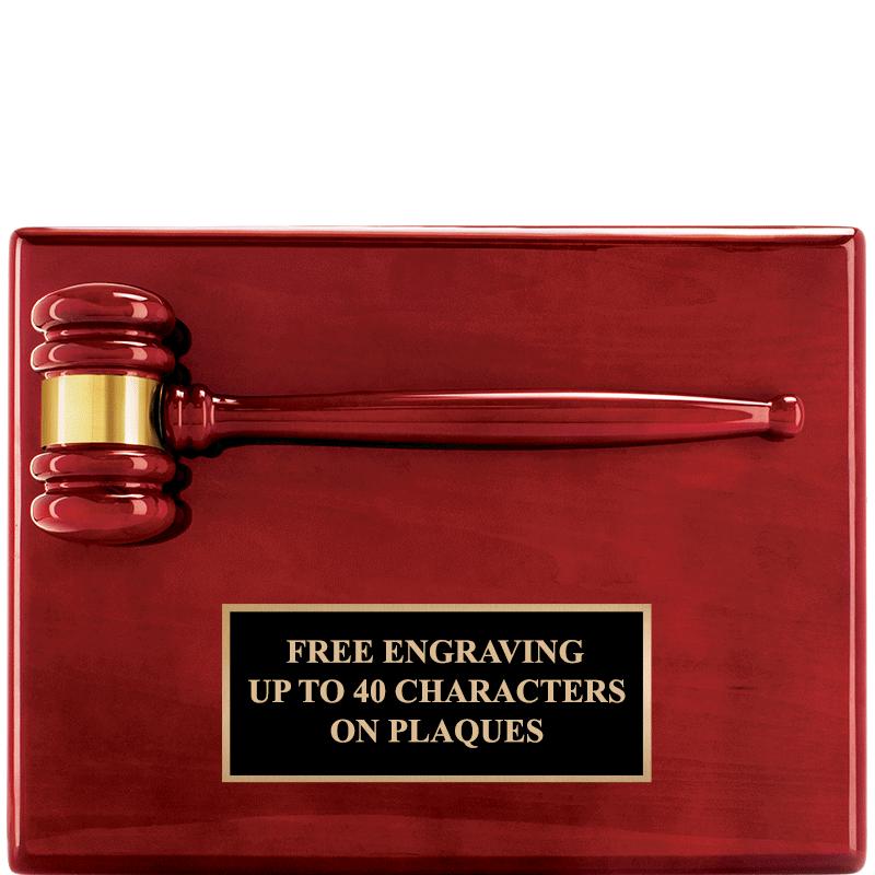 9" X 12" ROSEWOOD GAVEL PLAQUE