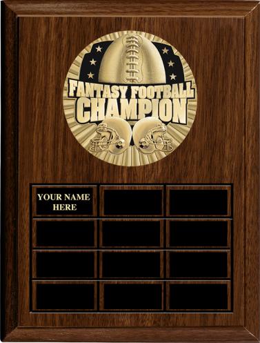Perpetual Fantasy Football Cherry Wood Perpetual Plaque Plaques