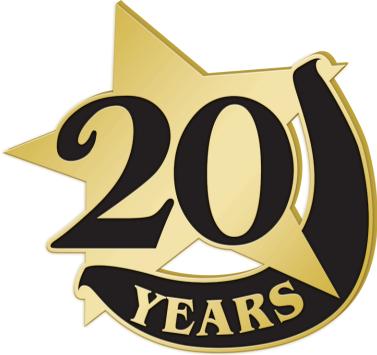 Épingle Vintage ETHYL Corporation - Récompense 20 Ans De Service - Or 10K - Modèle CTO