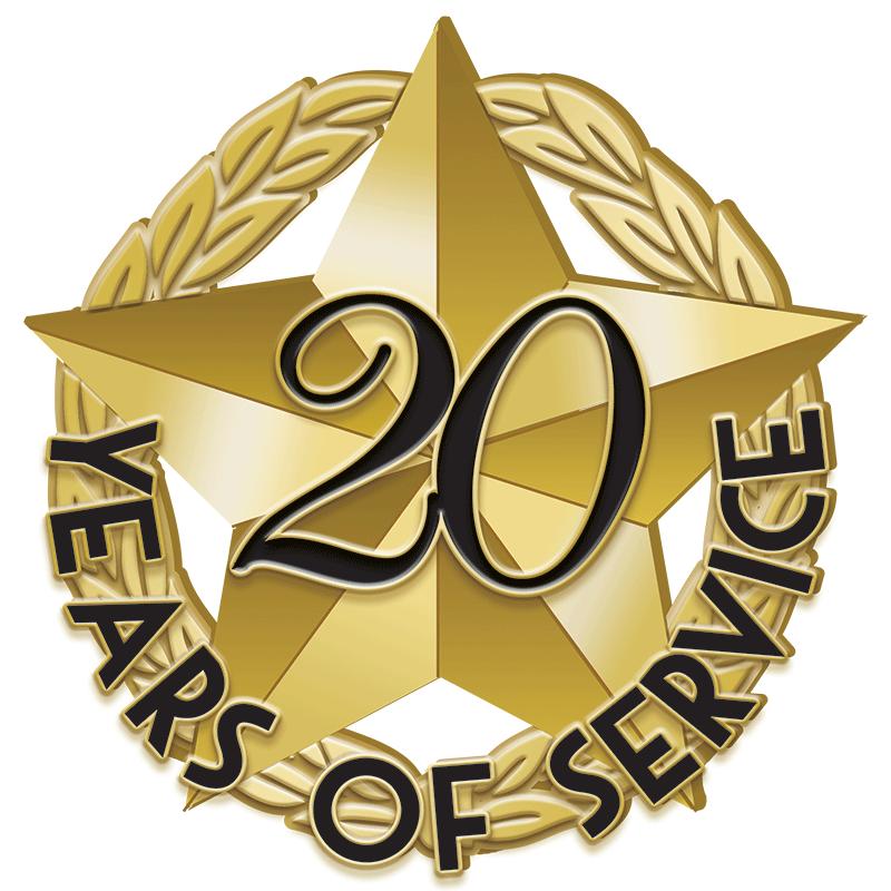 Recognition Pins | 20 Years Of Service Recognition Pin