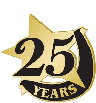 25 Years Recognition Pin