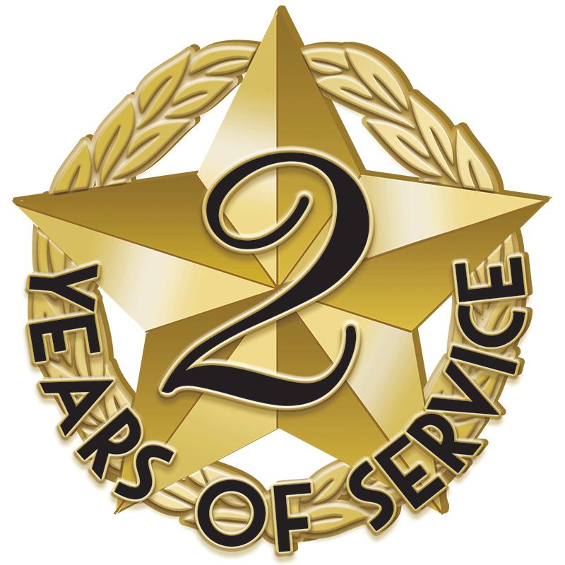 1"Wx1"H 2 YEAR SERVICE REC PIN