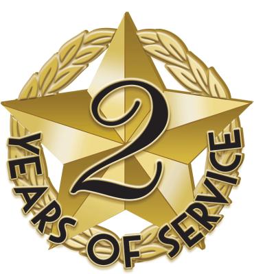 2 Years Of Service Recognition Pin