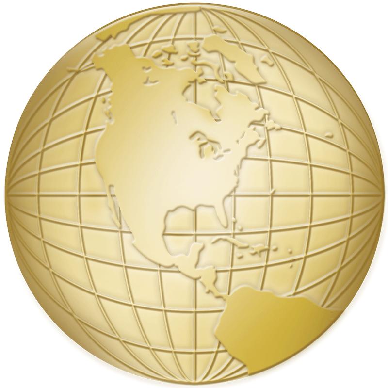 1"Wx1H" PIN- 3D GLOBE