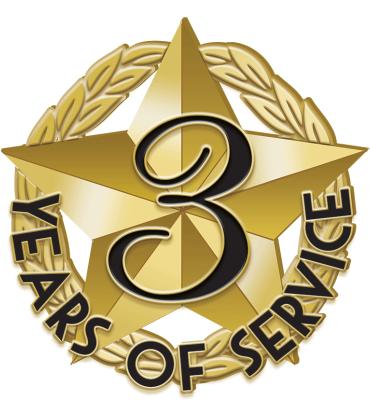 3 Years Of Service Recognition Pin