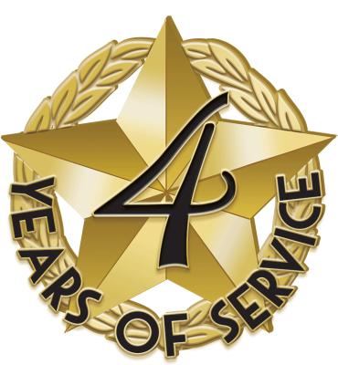 4 Years Of Service Recognition Pin