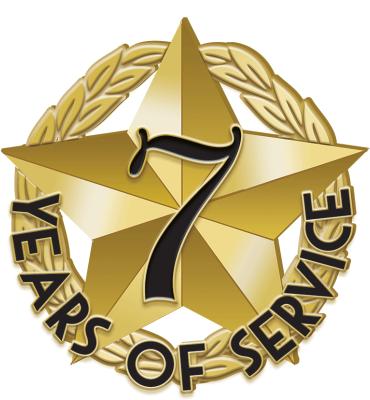7 Years Of Service Recognition Pin