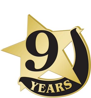 9 Years Recognition Pin