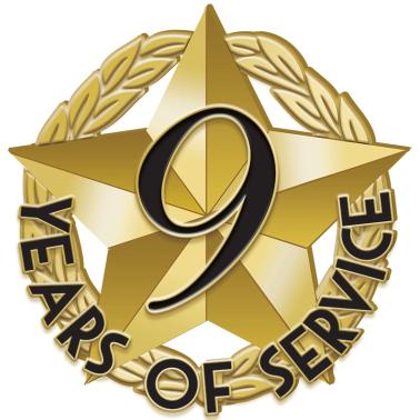 Recognition Pins | 9 Years Of Service Recognition Pin