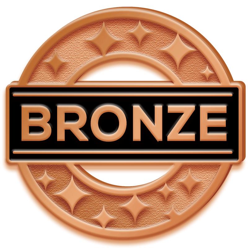 1.25"Wx1.25"H BRNZ ACHVMNT PIN