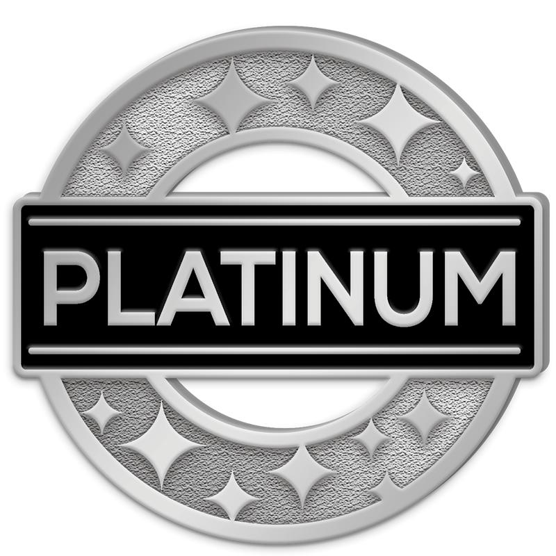 1.25"Wx1.25"H PLATINUM PIN