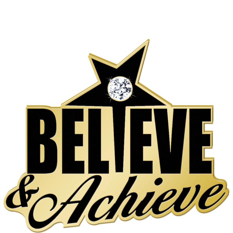 1"Wx3/4"H BELIEVE& ACHIEVE PIN