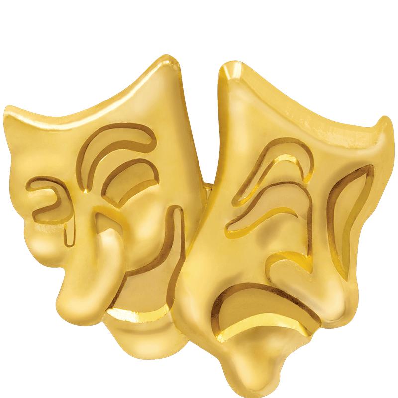 .75"Wx1"H CHENILLE PIN - DRAMA