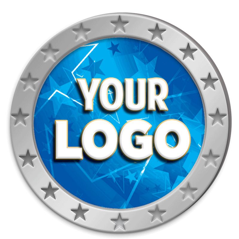 1" SILVER ROUND INSERT PIN
