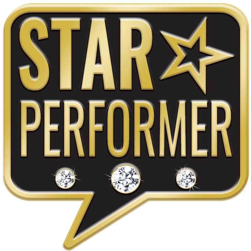 1" CHAT PIN STAR PERFORMER