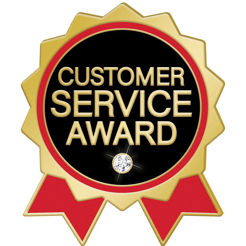 .83"Wx1"H CUSTOMER SERVICE PIN