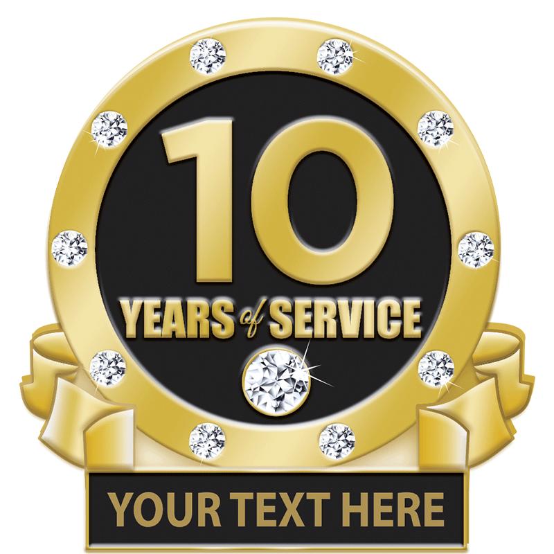 1.25"Wx1.25"H 10YR ENGRAVE PIN